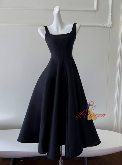 Black Retro Slim Sling Dress