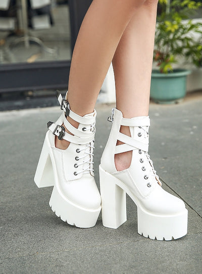 Nightclub Platform Ankle Boots Martin Boots