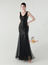 Sexy Sequins V-neck Prom Dress