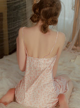 Leopard Print Sweet Ice Silk Pajamas