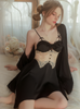 Chest Pad Ice Silk Sling Nightdress Robe Suit