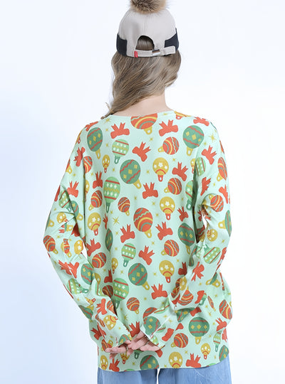 Christmas Round Neck Pullover Printed Sweater