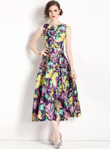 Sleeveless Ethnic Print Dress