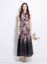 Tie-dye Printed Retro Slim Dress