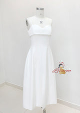 White Sling Slim-fit Long Dress