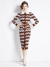 Lace Flocking Slim Hip Dress