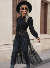 Sexy Solid Color Wave Point Dress