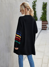 Spliced Loose Sweater Coat