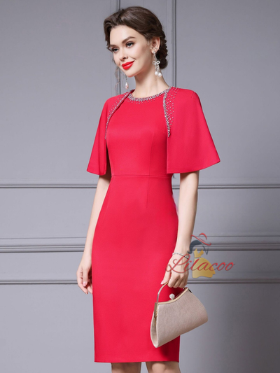 Red Beading Mother Of The Bride Dress