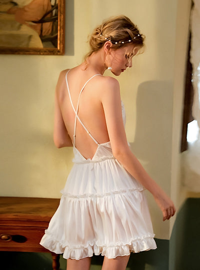 Sexy Satin Suspenders Dress