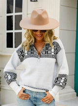 Zipper Shirt Lapel Sweater