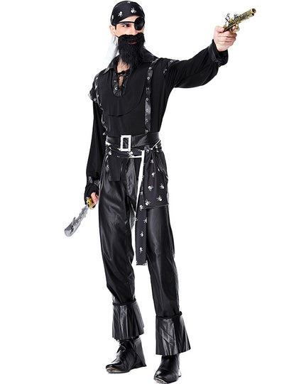 Halloween Adult Male Bearded One-eyed Pirate Suit
