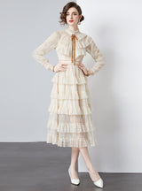 Long Sleeve Tiers Cake Dress
