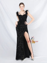 Mermaid Sequins Straps Prom Dress