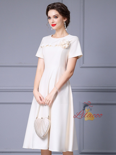 Red Satin Short Sleeve Mother Of The Bride Dress