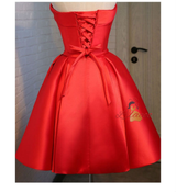 Red Strapless Bow Homecoming Dress