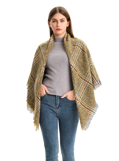 Bristle Large Plaid Square Scarf Shawl