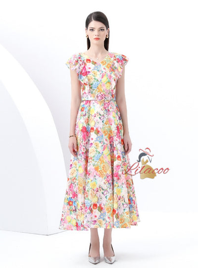Printed Sleeveless Slim Dress