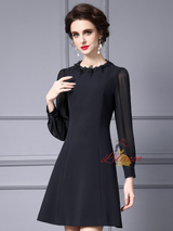 Black Long Sleeve Mother Of The Bride Dress
