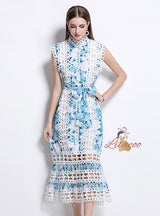 Women Lace Sleeveless Slim Dress