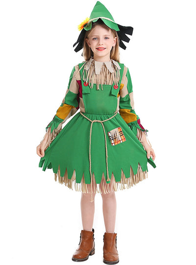 Green Girl Puppet Straw Doll Dress