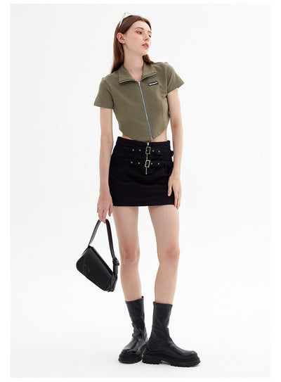 Slim Lapel Short-sleeved Shirt