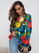 Large Print Loose Turtleneck Sweater