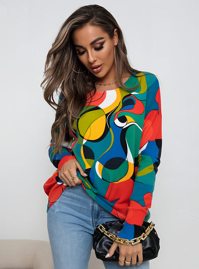Large Print Loose Turtleneck Sweater