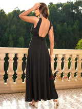 Summer Solid Color Split Dress