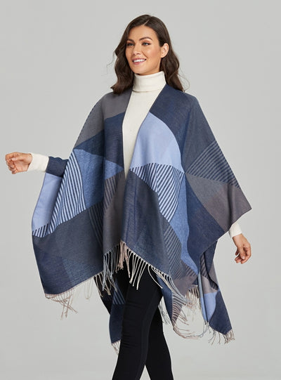 Fringed Split Warm Cashmere Cloak
