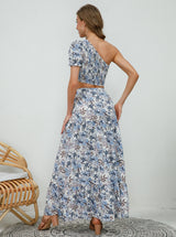 Two-piece Print Fashion Dress Suit