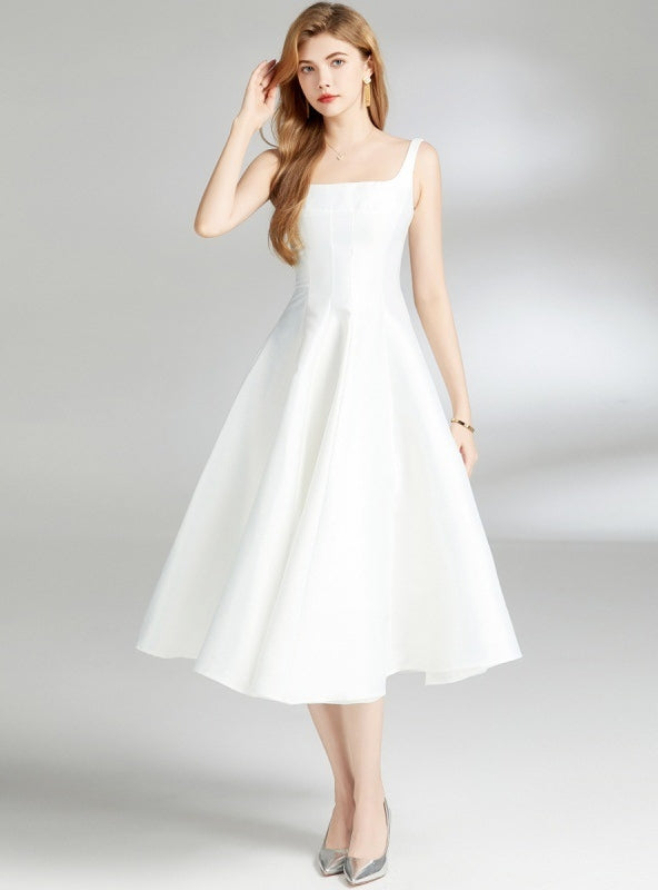 Women Slim Waist Suspender Dress