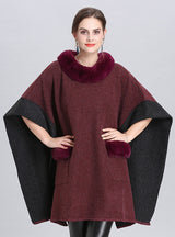 Loose Round Neck Pullover Cape Shawl