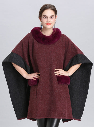 Loose Round Neck Pullover Cape Shawl
