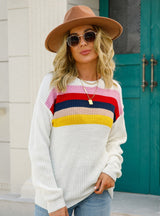 Thin Stitching Color Pullover Sweater