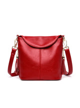 Large Capacity Soft Leather Bucket Bag Shoulder Bag