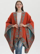 Ladies Padded Warm Cloak Scarf Shawl