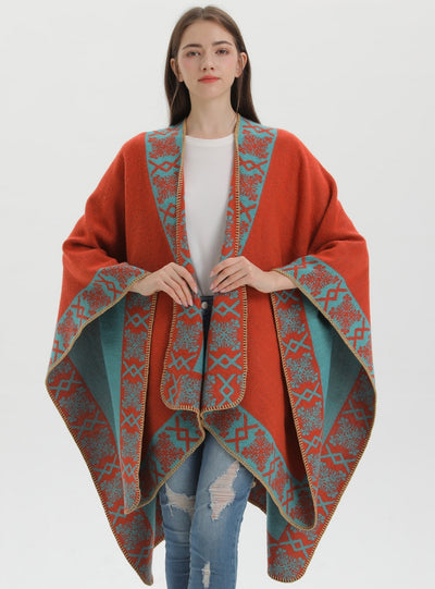 Ladies Padded Warm Cloak Scarf Shawl