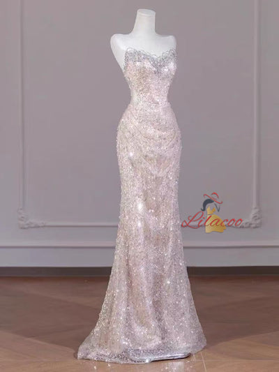 Mermaid Sequins Beading Prom Dress
