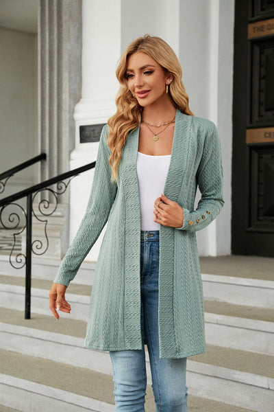 Button Long Sleeve Loose Coat