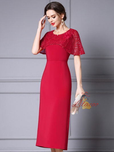 Black Sequins Mother Of The Bride Dress