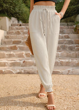 High Waist and Solid Color Pant