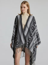 Jacquard Shawl Split Thick Cloak