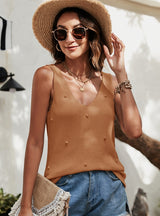 Sleeveless V-neck Top Sweater