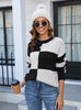 Casual Round Neck Plaid Sweater