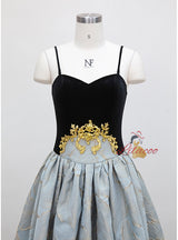 Women Black Straps Banquet Dress