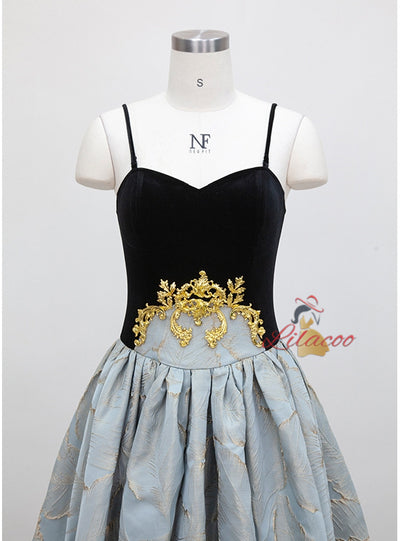 Women Black Straps Banquet Dress