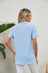 Casual Loose Short-sleeved V-neck Shirt