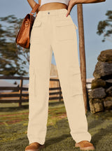 Washed Elastic Pocket Jeans Casual Pants