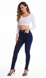 Deep Blue Slim Jeans Pencil Pants